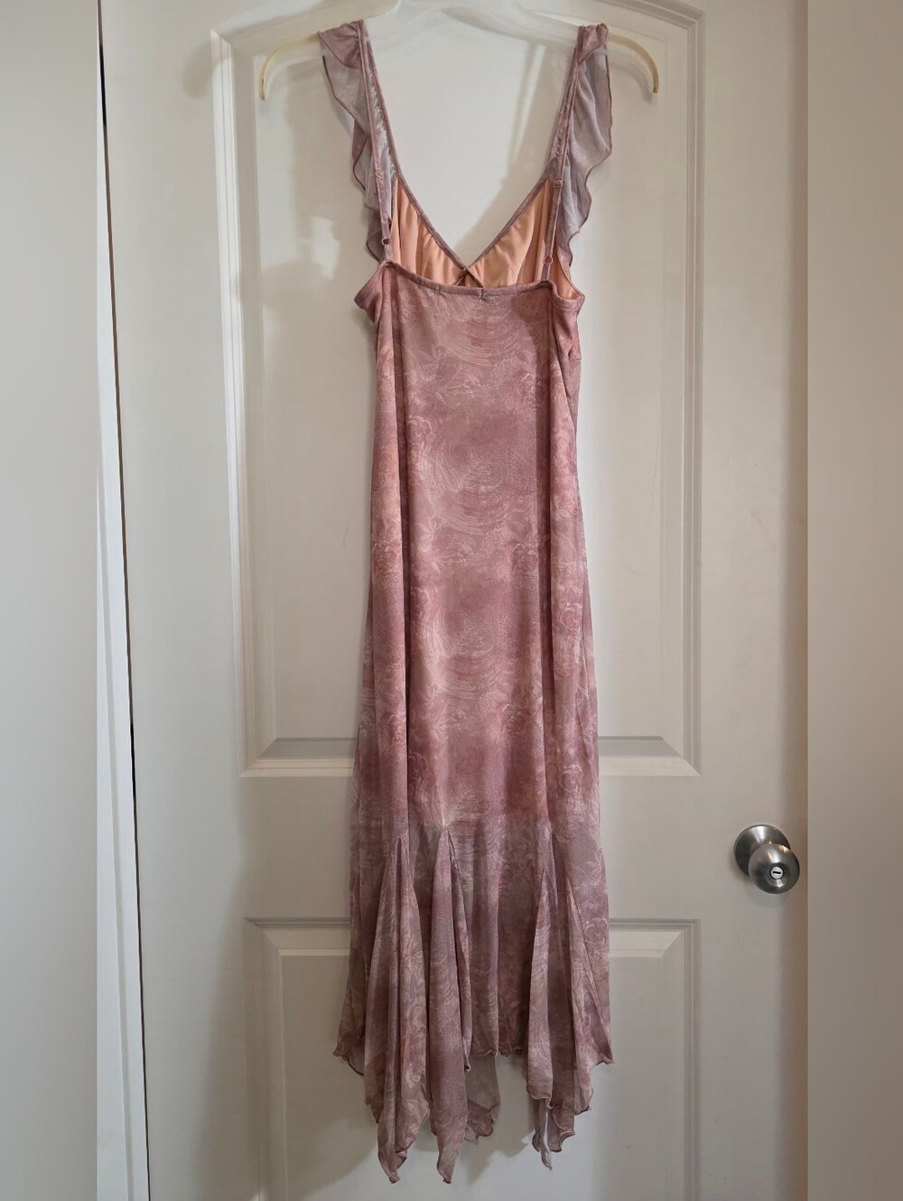 Ruffle-Trim Maxi Dress in Dusty Rose - Picture 3 of 7